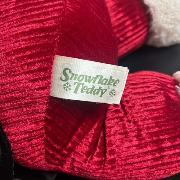 Festive White Teddy Bear in Black Jacket and Red Outfit 19 in - Picture 5 of 7